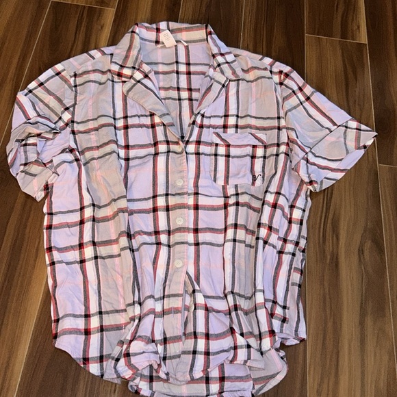 Medium Victoria’s Secret plaid button down pajama top - Picture 1 of 3